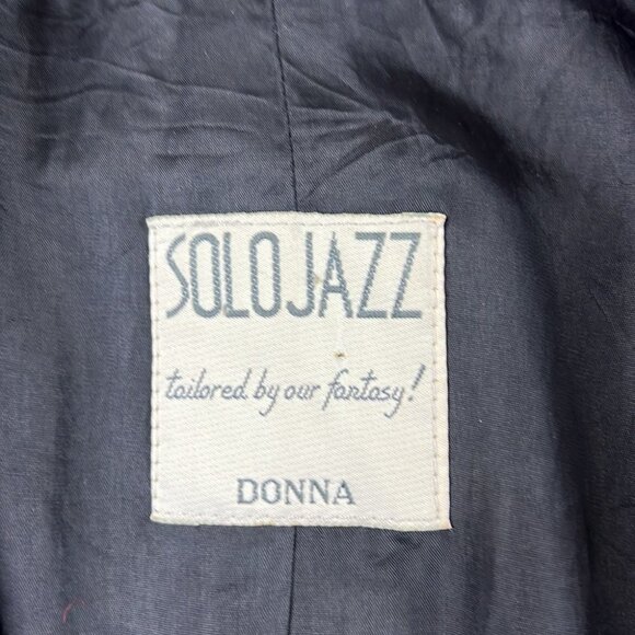 Solo Jazz  Italian Long Black Corduroy Blazer - Picture 4 of 10